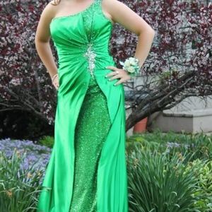 Green prom dress, size 12